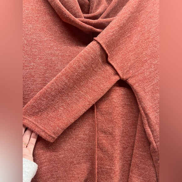 Easel Women's Cowl Neck Sweater in Deep Rust - Picture 6 of 9